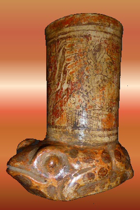 A Maya shamanic Bufo toad drinking vessel